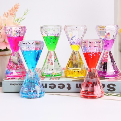 Creative Cute Sequin Oil Drop Decoration Internet Celebrity Same Style Oil Leak Sand Clock Timer Decoration Children's Toys Wholesale