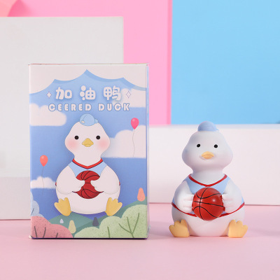 Cheering Duck Blind Box Cartoon Doll Vigorous Girl Heart Resin Crafts Doll Girlfriends Classmate Birthday Gift