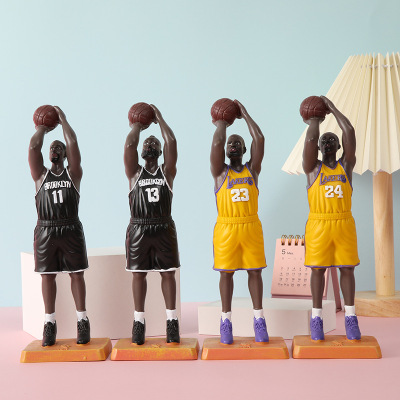 Large Basketball Star Resin Craft Ornament Kobe James Model Boys for Birthdays and Valentine's Days Gift