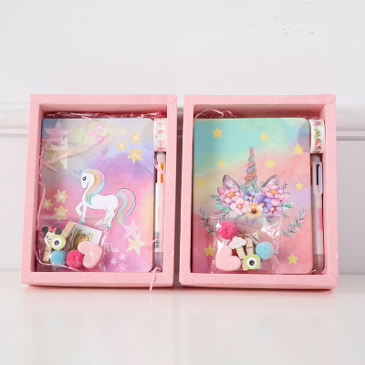 Creative Notebook Pack Gift Box Japanese and Korean Lovely Fancy Cartoon Diary Tally Book Graduation Season Gift