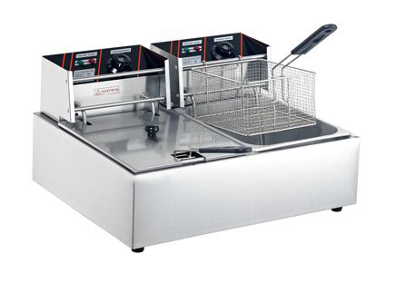 82双缸双筛电炸炉 炸鸡腿鸡翅薯条 油炸炉锅