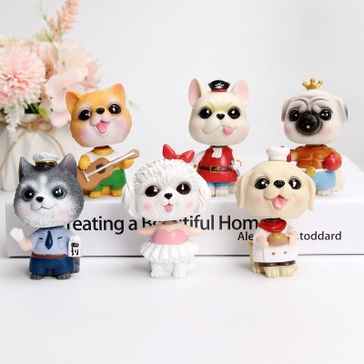 Creative Cartoon Dogs Blind Box Doll Resin Craft Ornament Shaking Head Cake Car Decoration Wholesale