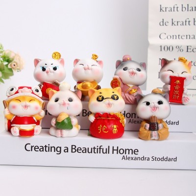 Cute National Fashion Cat Ornaments National Fashion Meow Blind Box Handmade Toy Cute Pet Creative Student Birthday Gift Wholesale