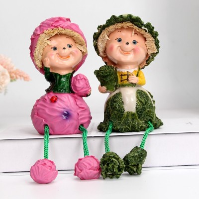 Creative Cartoon Purple Cabbage Chinese Cabbage Hanging Feet Doll European Creative Wine Cabinet Display Cabinet Decoration Ornaments