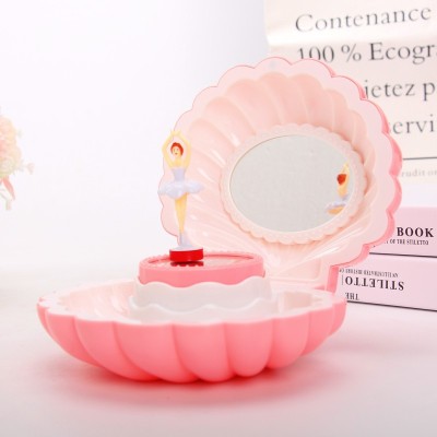 Girl Heart Seven-Color Tape Lights Flash Shell Music Box Music Box Children Girl Jewelry Box Rotating Dancing Gift