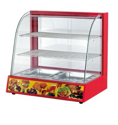 Arc Glass Heated Display Cabinet Cooked Food Heating Incubator Egg Tart Hamburger Cooked Food Display Cabinet