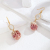 Classic Jewelry Light Luxury and Simplicity Style Copper Ear Hook 18K Gold Plating Natural Freshwater Pearl Flower Diamond Earrings