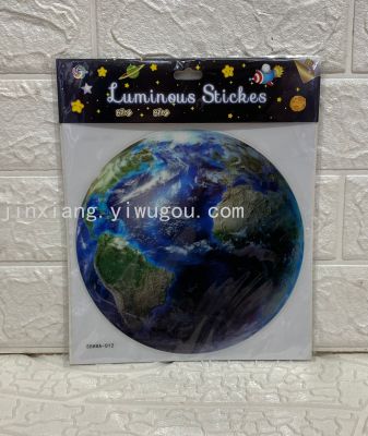 Kid 'S Room Kindergarten Decoration Cartoon Moon Astronaut Spaceship Earth Planet Luminous Wall Sticker