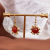 Classic Jewelry Light Luxury and Simplicity Copper Ear Hook 18K Gold Plating Natural Freshwater Pearl Red Agate Gold Ball Bead Earrings