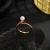 Classic Jewelry Light Luxury and Simplicity Style 18K Gold Plating Natural Freshwater Pearl Ring Red Diamond Embedded White