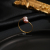 Classic Jewelry Light Luxury and Simplicity Style 18K Gold Plating Natural Freshwater Pearl Ring Classic Red Style
