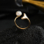 Classic Jewelry Light Luxury and Simplicity Style 18K Gold Natural Freshwater Pearl Ring Whale Tail White