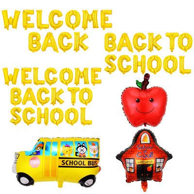 Back to School Aluminum Foil Balloon Back to School Season School Party Back to School Layout Decoration Apple Balloon