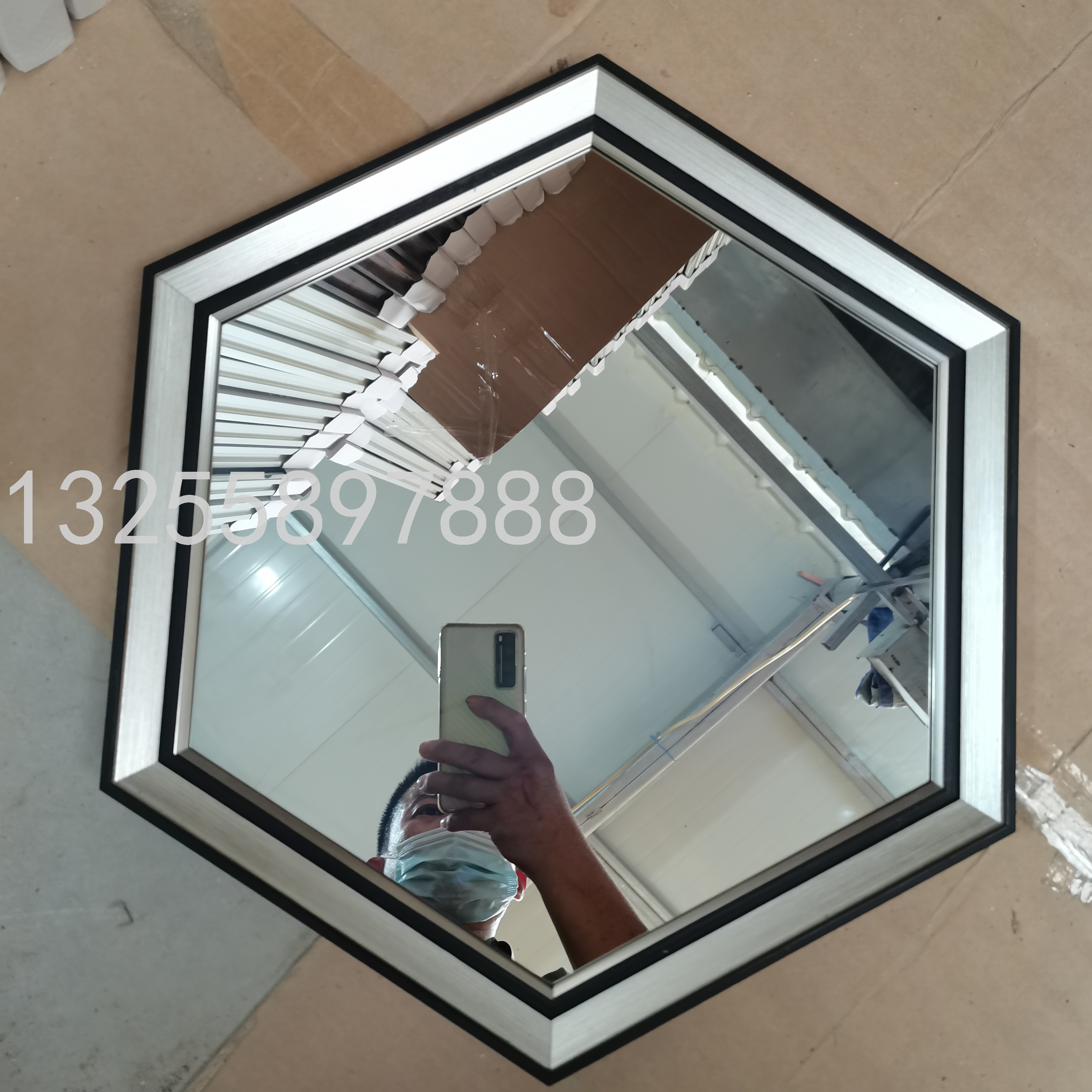 八角镜框六角镜子异形试衣镜家用卫浴镜客厅卧室酒店新款形状定制