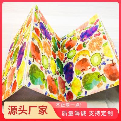 Fruit Pattern Children's Crawling Mat Household Four-Fold Waterproof Oil and Moisture Proof Kitchen Pad Pearl Cotton Color Film Climbing Pad