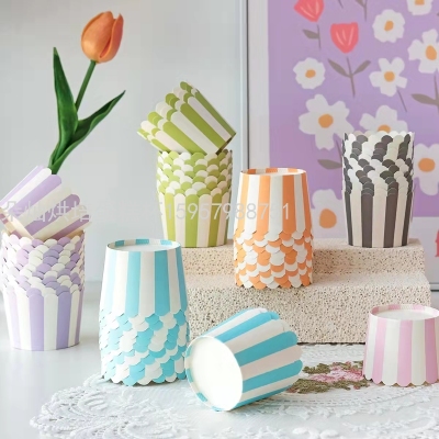 Cake Paper Cups Cake Cup Striped Machine Production Cup 6*5.5cm