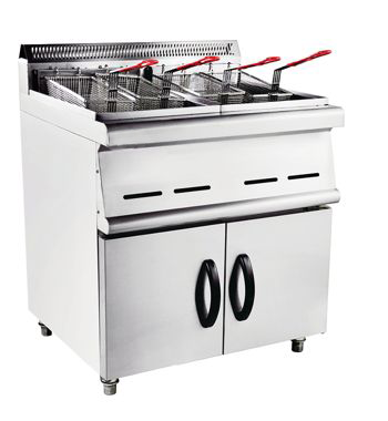 立式双缸四筛燃气炸炉 炸鸡腿鸡翅薯条