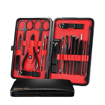 Nail Clippers 18 Set Stainless Steel Pedicure Knife Beauty Set Nail Scissors Nail Beauty Tool Set Manicure Set Box