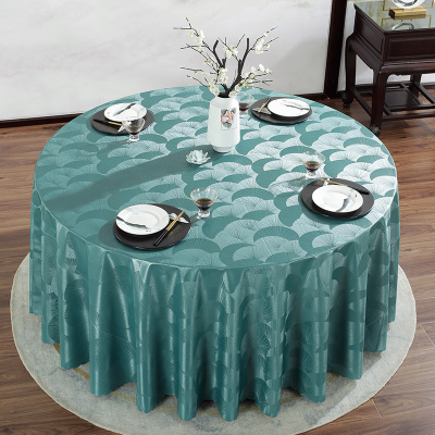 Pu Hotel Tablecloth Fabric Restaurant for Restaurant and Home Use Table Cloth European Banquet round Striped Waterproof Oil-Proof Disposable