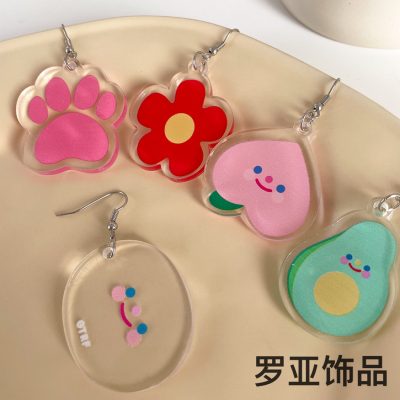 2022 Spring Fun Fruit Earrings Ear Hook Cat's Paw Girl Japanese and Korean Non-Piercing Ear Clip