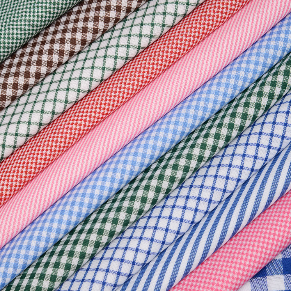 格子面料 校服面料 斜纹全涤格子布 色织布裙装格子面料厂家批发