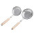 Household Stainless Steel Colander Fried Small Hole Strainer Spoon Wooden Handle Strainer Multi-Specification Hanging Oil Grid