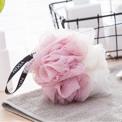 Tiktok Same Style Japanese Style Large Mesh Sponge Large Shower Ball Simple Color Matching Mesh Sponge Ball Internet Celebrity Bath Ball Bath Ball