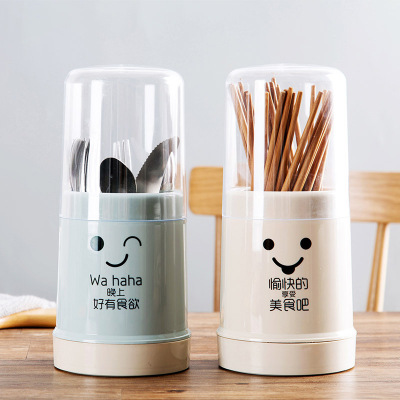 T Nordic Simple Clear with Cover Chopsticks Box Cartoon Solid Color Chopsticks Storage Container Kitchen Dust Cover Chopsticks Cage Wholesale