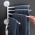 Punch Free Towel Rack Simple Black Folding Rotating Movable Bracket Bathroom Bathroom Sanitary Hanging Towel Bar