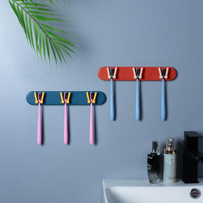 Simple Punch-Free Wall-Mounted Cup Toothbrush Holder Traceless Plastic Cup Holder Toothbrush Holder Rack