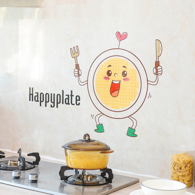 Large Kitchen Greaseproof Stickers High Temperature Resistant Household Waterproof Kitchen Ventilator Self-Adhesive Stove Sticker Cartoon Wall Sticker Tile Sticker