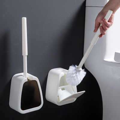 Punch-Free Wall-Mounted Dead-Zone Free Toilet Brush Toilet Brush Household Wall-Mounted Long Handle Toilet Brush Set