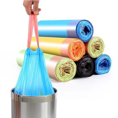 T Factory Direct Sales Thickened Automatic Closing Drawstring Garbage Bag Wholesale Kitchen Portable Plastic Bag