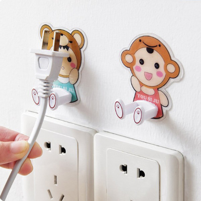 Home Power Cord Storage Rack Cartoon Small Animal Punch-Free Creative Cute Pet and Animal Feet Seamless Sticky Hook