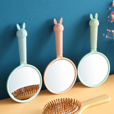 European Retro Handled Cosmetic Mirror Handheld Beauty Salon Beauty Small Mirror Portable Portable Cosmetic Mirror Factory Wholesale