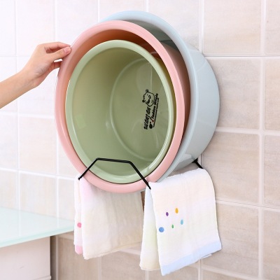 Kitchen Washbasin Storage Rack Iron Punch-Free Wall Hanging Bathroom Strong Hook Kitchen Sticky Hook Storage Rack Household