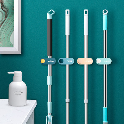 Factory Direct Sales Free Punch Mop Rack Hook No Trace of Creativity Wall-Mounted Mop Clip for Home Bathroom