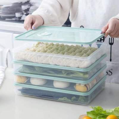 Foldable Quick-Frozen Dumplings Box Dumpling Wonton Refrigerator Crisper Kitchen Food Refrigerator Storage Box Large Capacity