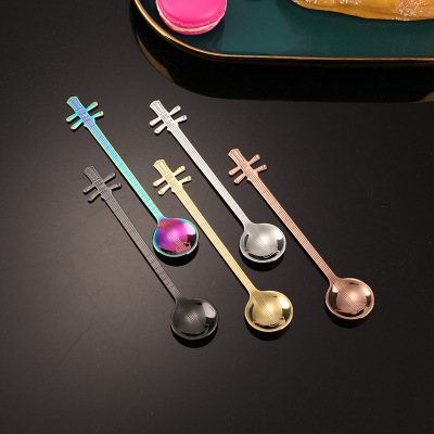 Creative 304 Stainless Steel Tableware Spoon Stainless Steel Coffee Spoon Dessert Tableware Ice Cream Gift Spoon in Stock