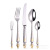 Steak Knife and Fork Five-Piece Torch Tea Spoon Tea Fork High-Grade 24K Gold Plated 304 Stainless Steel Western Food Knife, Fork and Spoon Suit