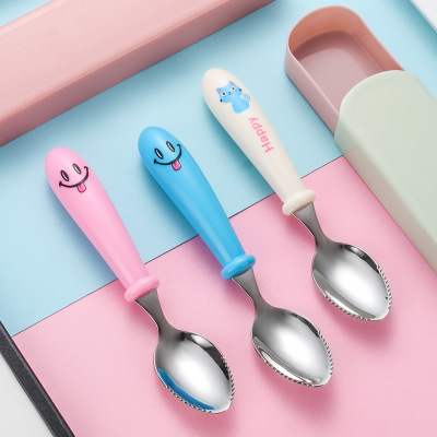 Creative Children's Mud Scraping Spoon Portable 304 Stainless Steel Infant Mud Digging Spoon Fruit Supplement Tool Fruit Puree Spoon