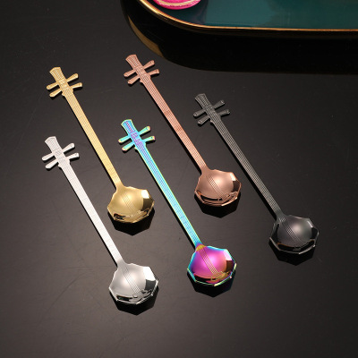 Wholesale 304 Creative Stainless Steel Coffee Spoon Musical Instrument Spoon Dessert Spoon Ice Spoon Drinks Stirring Spoon Manufacturers