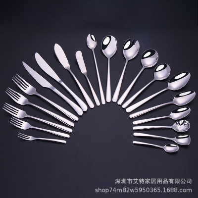 304 Stainless Steel Knife, Fork and Spoon Hotel Tableware Full Series 20-Piece Set Steak Knife and Fork Dessert Fork Spoon Western Tableware