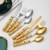 Stainless Steel Tableware Set Bamboo Handle Western Food/Steak Knife, Fork, Spoon, Four-Piece Gift Box Cross-Border Foreign Trade