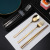 304 Stainless Steel Spoon Chopsticks Portable Student Tableware Set Cute Chopsticks Travel Box Wheat Box