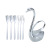 304 Stainless Steel Fruit Fork Set Creative Cygnus Fruit Toothpick Coffee Spoon Fashion Spoon Fork Engraved Logo