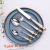 Steak Knife and Fork Five-Piece Torch Tea Spoon Tea Fork High-Grade 24K Gold Plated 304 Stainless Steel Western Food Knife, Fork and Spoon Suit