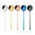 Wholesale 304 Stainless Steel Korean Spoon Large round Spoon Cutlery Mixing Long Handle Spoon Gold Plated Scoop and Spoon