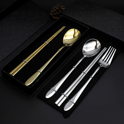 304 Stainless Steel Spoon Fork Chopsticks Set Western Tableware Hotel Steak Knife and Fork Spoon Fork Gift Gift Set