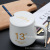 304 Stainless Steel Square Head Ice Spoon Mug Spoon Household Dessert Long Handle Spoon Korean Solid Gold Plated Spoon